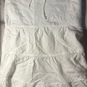 J Crew White cotton linen Tiered Skirt